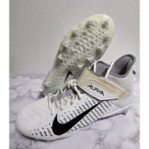 New Men's Elite Nike Alpha Menace Pro 2 Mid White Football Cleats Size 13 W
